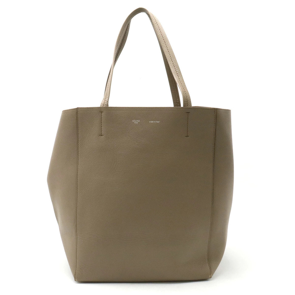 Celine Cabas Phantom Belt Tote Bag Shoulder Hobo Leather Greige Gray